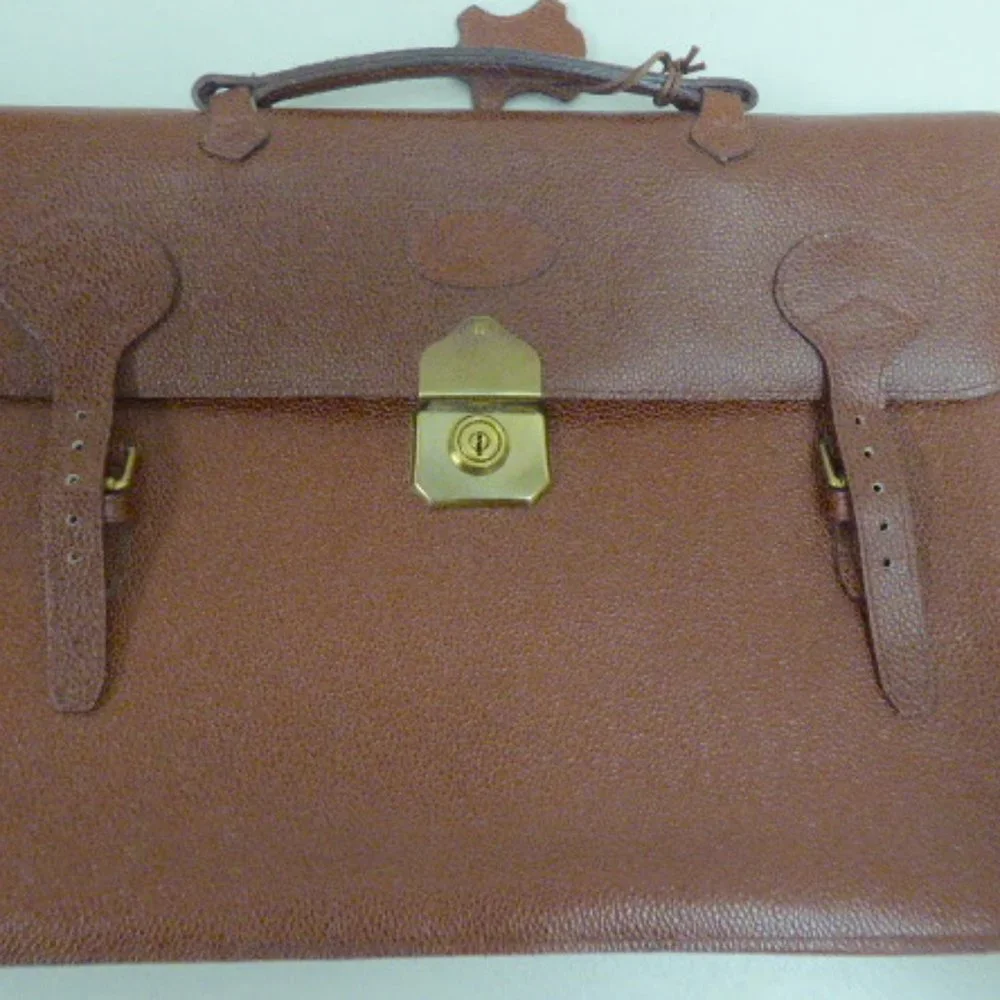 NEW MULBERRY brown Briefcase bag pebble leather